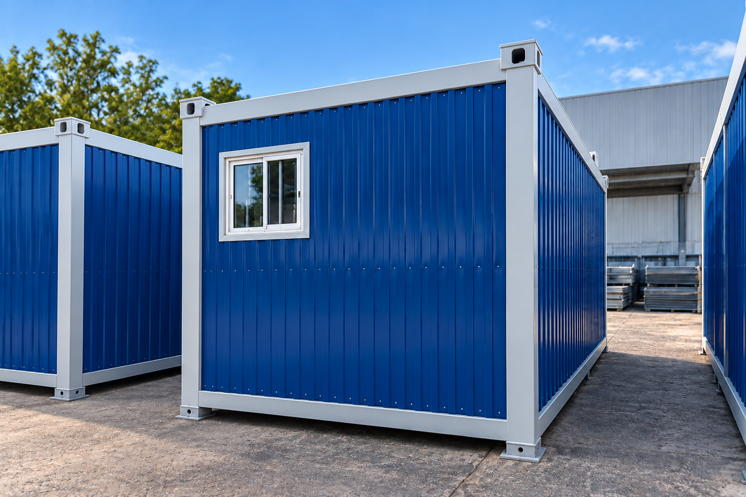 Container modular azul da Nord Containers
